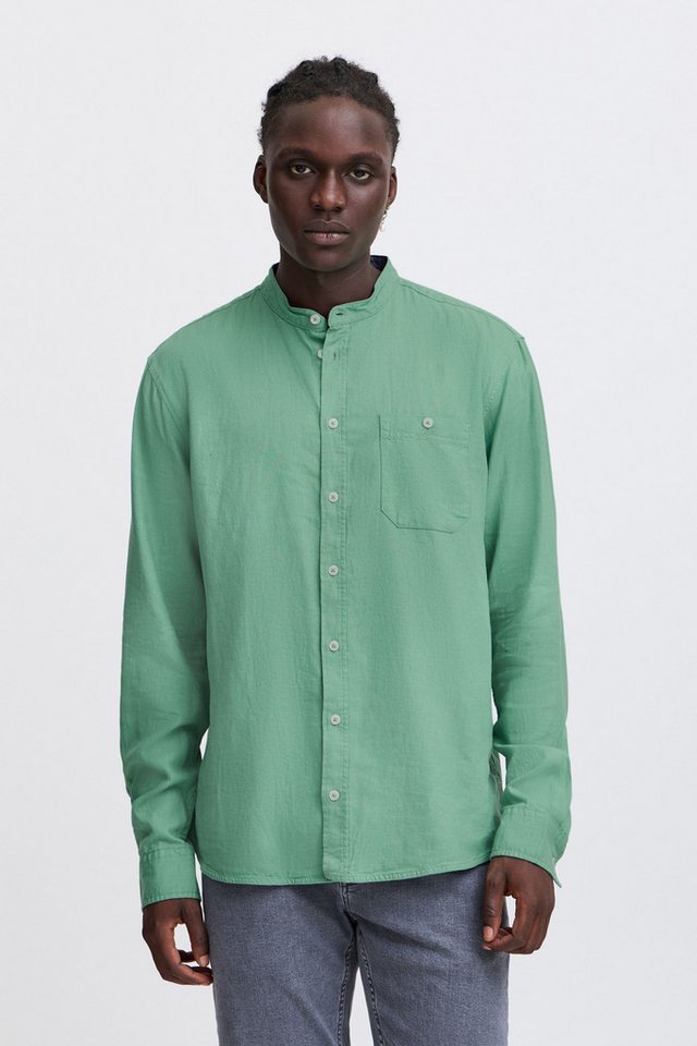 Blend Langarmhemd BHBobby Shirt mandarin Stilvolles Langarmhemd aus Leinenmix von Blend