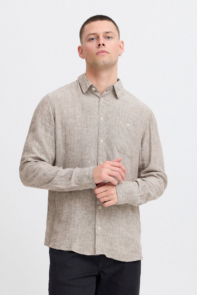 Blend Langarmhemd BHBobby Shirt stripe Stilvolles Langarmhemd aus Leinenmix von Blend