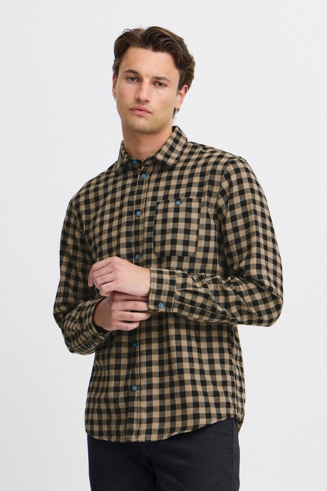 Blend Langarmhemd BHShirt Lässiges kariertes Langarmhemd mit Brusttasche von Blend