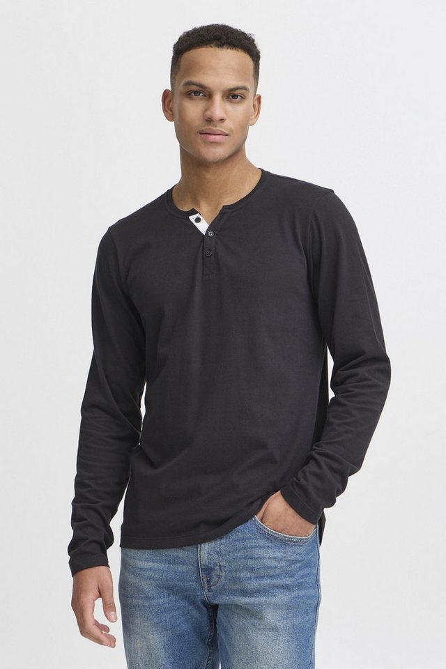 Blend Langarmshirt BHMBHOLLIE Klassisches Grandad-Longsleeve von Blend