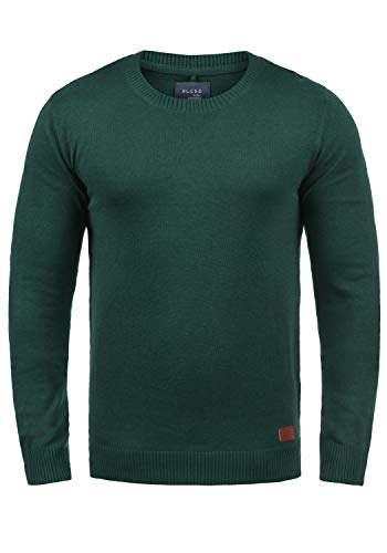 Blend Lars Herren Strickpullover Feinstrick Pullover Mit Rundhals Und Melierung, Größe:XXL, Farbe:Pine Green (77023) von b BLEND