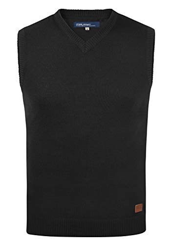 Blend Larsson Herren Pullunder Strickweste Feinstrick mit V-Ausschnitt, Größe:L, Farbe:Black (70155) von b BLEND