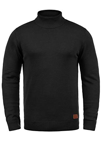 Blend Latif Herren Rollkragenpullover Pullover Strickpullover mit Rollkragen, Größe:L, Farbe:Black (70155) von b BLEND