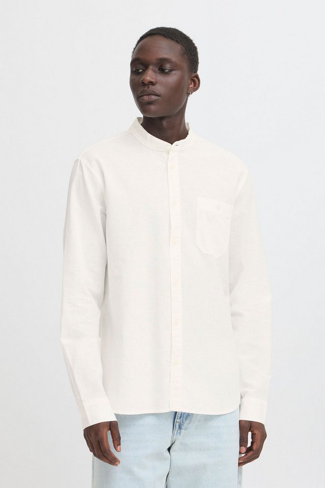Blend Leinenhemd BHBAY Stilvolles Langarmhemd aus Leinenmix mit Brusttasche von Blend