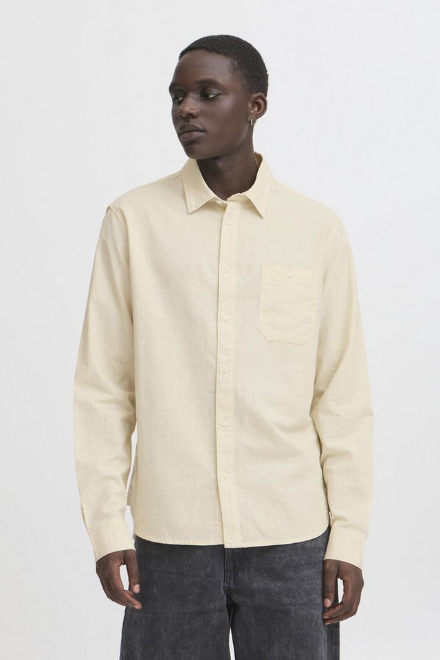 Blend Leinenhemd BHBAY LINEN Stilvolles Langarmhemd aus Leinenmix mit Brusttasche von Blend