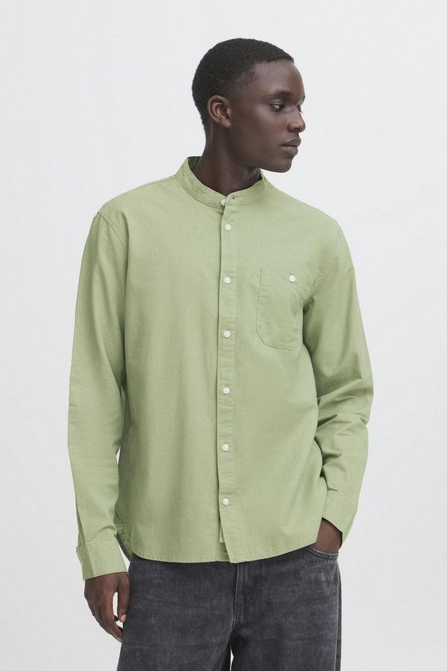 Blend Leinenhemd BHBAY Stilvolles Langarmhemd aus Leinenmix mit Brusttasche von Blend