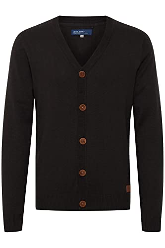 Blend Lennard Herren Strickjacke Cardigan Feinstrick Mit V-Ausschnitt und Knopfleiste, Größe:3XL, Farbe:Black (70155) von b BLEND