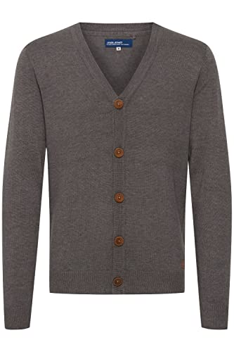 Blend Lennard Herren Strickjacke Cardigan Feinstrick Mit V-Ausschnitt und Knopfleiste, Größe:3XL, Farbe:Pewter Mix (70817) von b BLEND