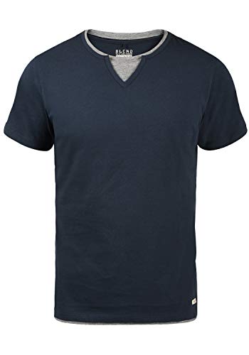 Blend Leonis Herren T-Shirt Kurzarm Shirt mit Rundhalsausschnitt, Größe:M, Farbe:Navy (70230) von b BLEND