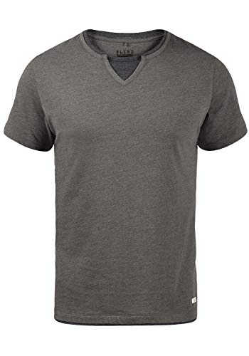 Blend Leonis Herren T-Shirt Kurzarm Shirt mit Rundhalsausschnitt, Größe:XXL, Farbe:Pewter Mix (70817) von b BLEND