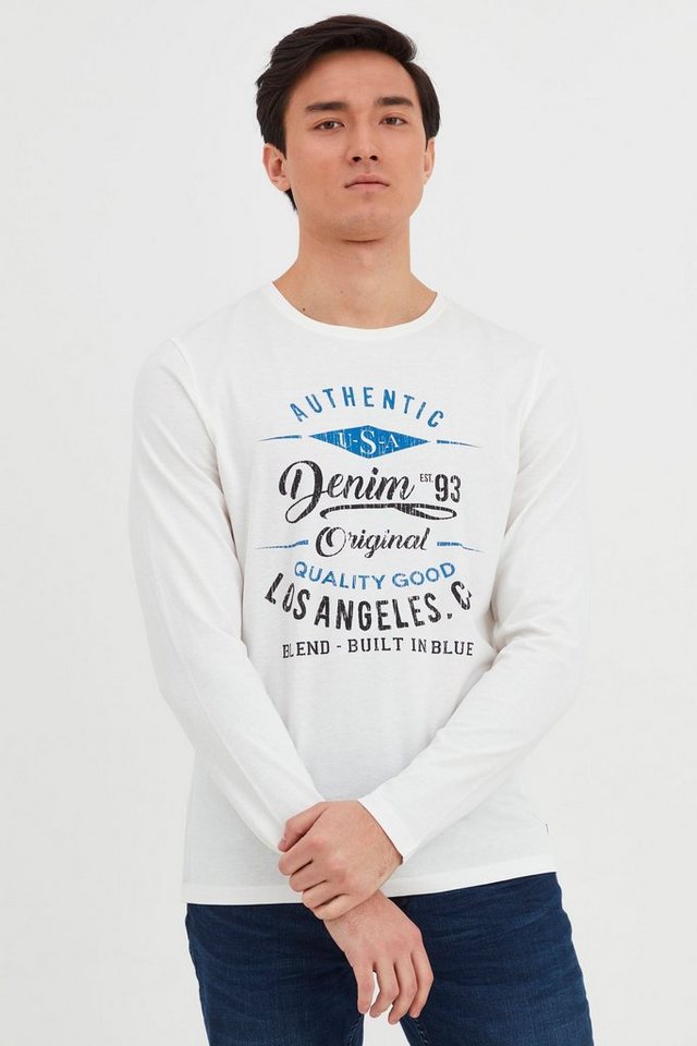 Blend Longsleeve BHDopper Klassisches Langarmshirt mit Rundhalsausschnitt und Print von Blend
