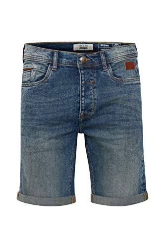 Blend BHMartels Herren Jeans Shorts Kurze Denim Hose mit Destroyed-Optik und Stretch Slim Fit, Größe:S, Farbe:Denim middleblue (76201) von b BLEND