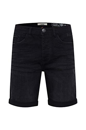 Blend BHMartels Herren Jeans Shorts Kurze Denim Hose mit Destroyed-Optik und Stretch Slim Fit, Größe:L, Farbe:Denim Black (76204) von b BLEND