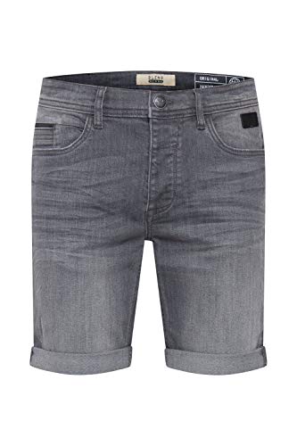 Blend BHMartels Herren Jeans Shorts Kurze Denim Hose mit Destroyed-Optik und Stretch Slim Fit, Größe:M, Farbe:Denim Grey (76205) von b BLEND