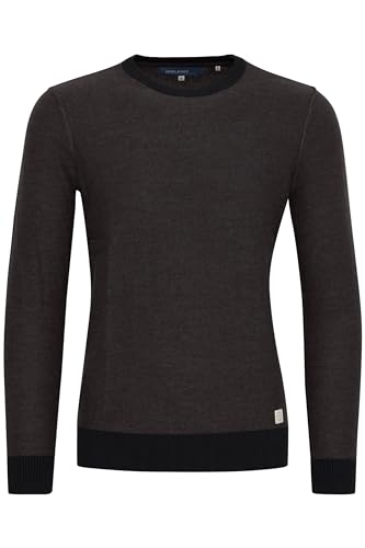 Blend Nathan Herren Strickpullover Feinstrick Pullover Mit Rundhals Und Melierung Aus 100% Baumwolle, Größe:L, Farbe:Black (70155) von b BLEND