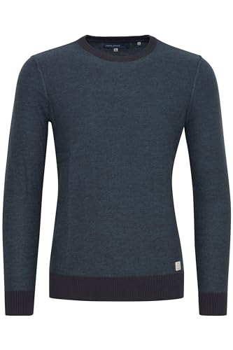 Blend Nathan Herren Strickpullover Feinstrick Pullover Mit Rundhals Und Melierung Aus 100% Baumwolle, Größe:L, Farbe:Dark Navy Blue (74645) von b BLEND