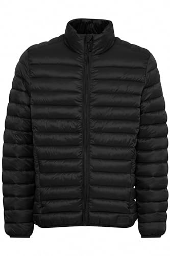 Blend BHNils Herren Steppjacke Übergangsjacke Jacke gefüttert mit Stehkragen Reißverschlusstaschen Regular fit, Größe:L, Farbe:Black (70155) von b BLEND