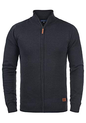 Blend Norman Herren Strickjacke Cardigan Feinstrick mit Stehkragen und Reißverschluss, Größe:XXL, Farbe:Navy (70230) von b BLEND