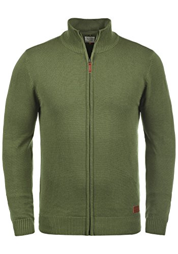 Blend Norman Herren Strickjacke Cardigan Feinstrick mit Stehkragen und Reißverschluss, Größe:XXL, Farbe:Burnt Olive (77011) von b BLEND