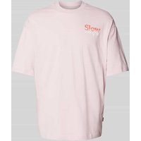 Blend Oversized T-Shirt mit Label-Stitching Modell 'JAIDEN' in Flieder, Größe XXL von Blend