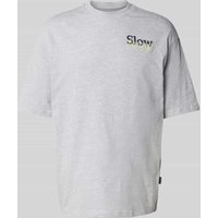 Blend Oversized T-Shirt mit Label-Stitching Modell 'JAIDEN' in Stein, Größe XXL von Blend