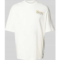 Blend Oversized T-Shirt mit Label-Stitching Modell 'JAIDEN' in Weiss, Größe L von Blend
