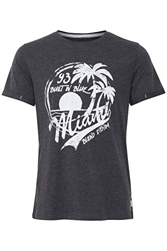 Blend Perry Herren T-Shirt Kurzarm Shirt Mit Print Und Rundhalsausschnitt, Größe:S, Farbe:Charcoal (70818) von b BLEND