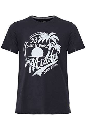 Blend Perry Herren T-Shirt Kurzarm Shirt Mit Print Und Rundhalsausschnitt, Größe:XL, Farbe:Dark Navy Blue (74645) von b BLEND