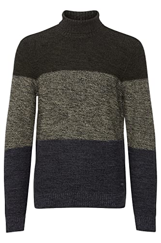 Blend 20714627 Herren Rollkragenpullover Pullover Pulli Color Block Design, Größe:M, Farbe:Forest Night (190414) von b BLEND