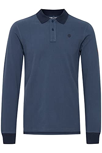 Blend Ralle Herren Longsleeve Poloshirt Langarmshirt Shirt mit Polokragen Polohemd, Größe:L, Farbe:Ensign Blue (70260) von b BLEND