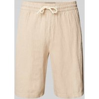 Blend Regular Fit Leinenshorts mit Tunnelzug Modell 'MORGAN' in Sand, Größe XXL von Blend