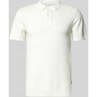 Blend Regular Fit Poloshirt mit gerippten Abschlüssen Modell 'AIDEN' in Weiss, Größe XXL von Blend