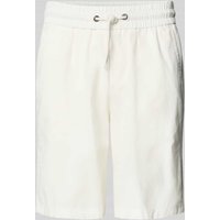Blend Regular Fit Sweatshorts aus Leinen-Mix Modell 'BAY' in Weiss, Größe XXL von Blend