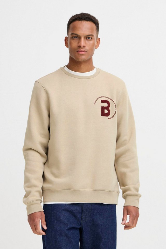 Blend Rundhalspullover BHFLORIAN Lässiger Sweatpullover mit Stickerei von Blend