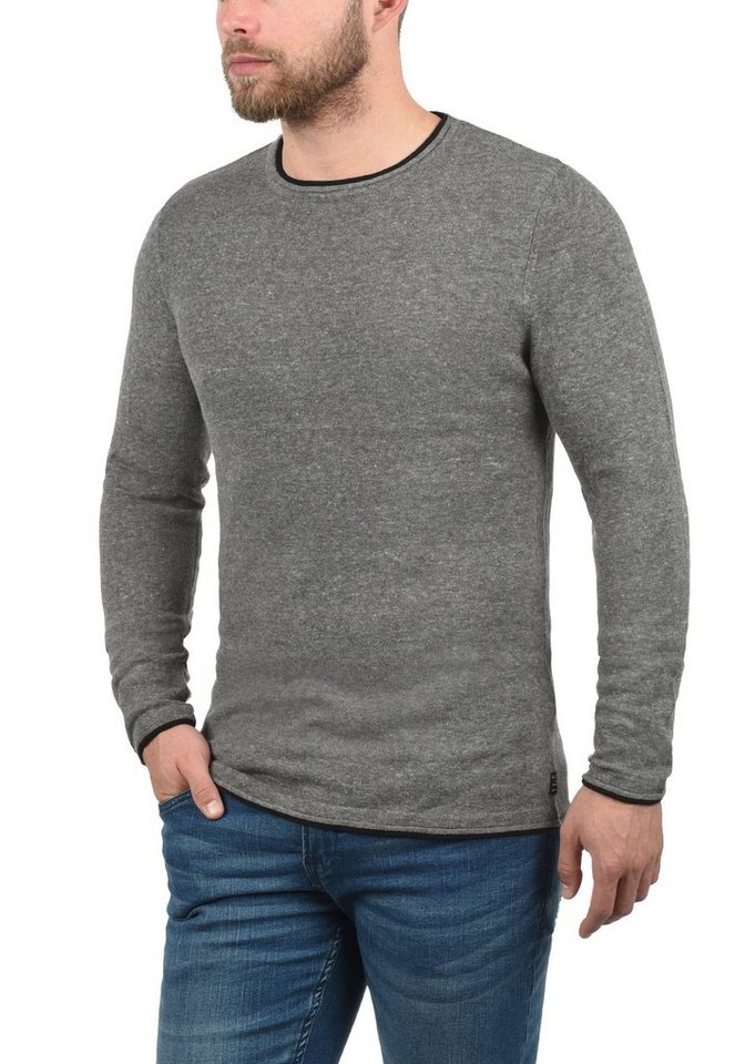 Blend Rundhalspullover BHOdin Strickpullover mit aufgerollten Abschlüssen von Blend