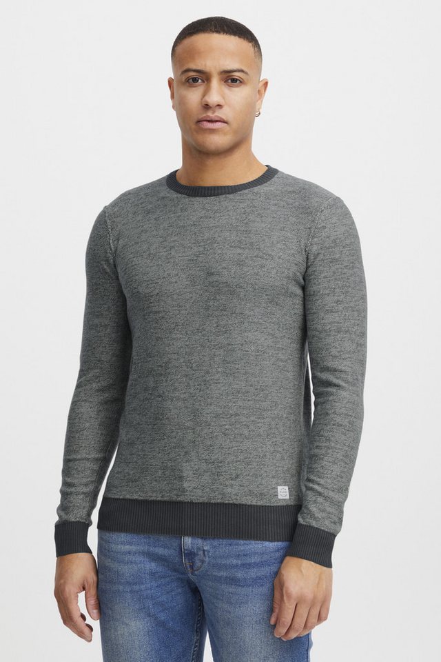 Blend Rundhalspullover BHNathan Strickpullover mit farblich abgesetzten Abschlüssen von Blend