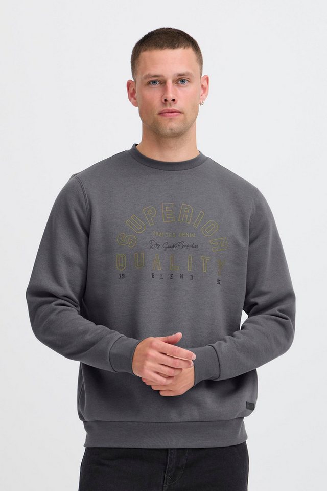 Blend Rundhalspullover BHSunox Lässiger Sweatpullover mit Print von Blend