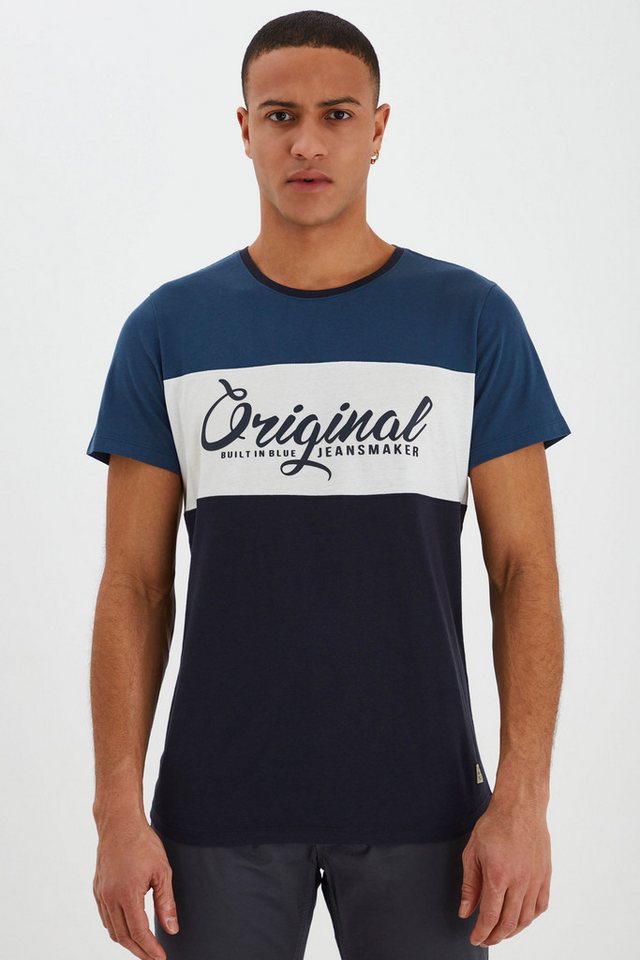 Blend Rundhalsshirt BHNero T-Shirt mit Streifen und Print von Blend