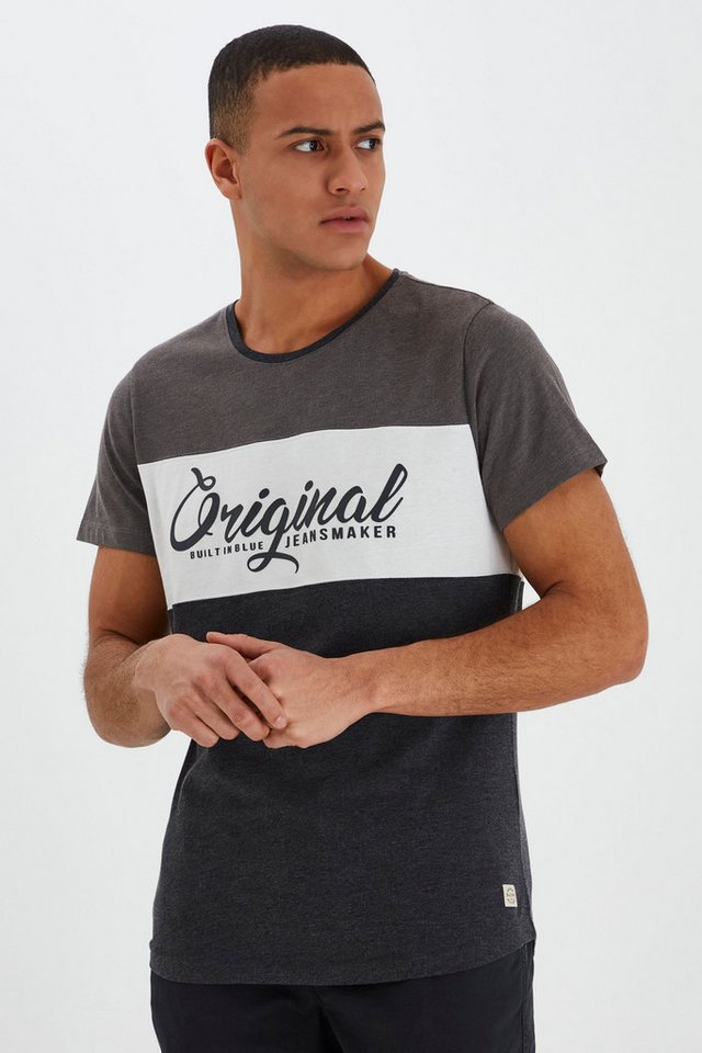 Blend Rundhalsshirt BHNero T-Shirt mit Streifen und Print von Blend