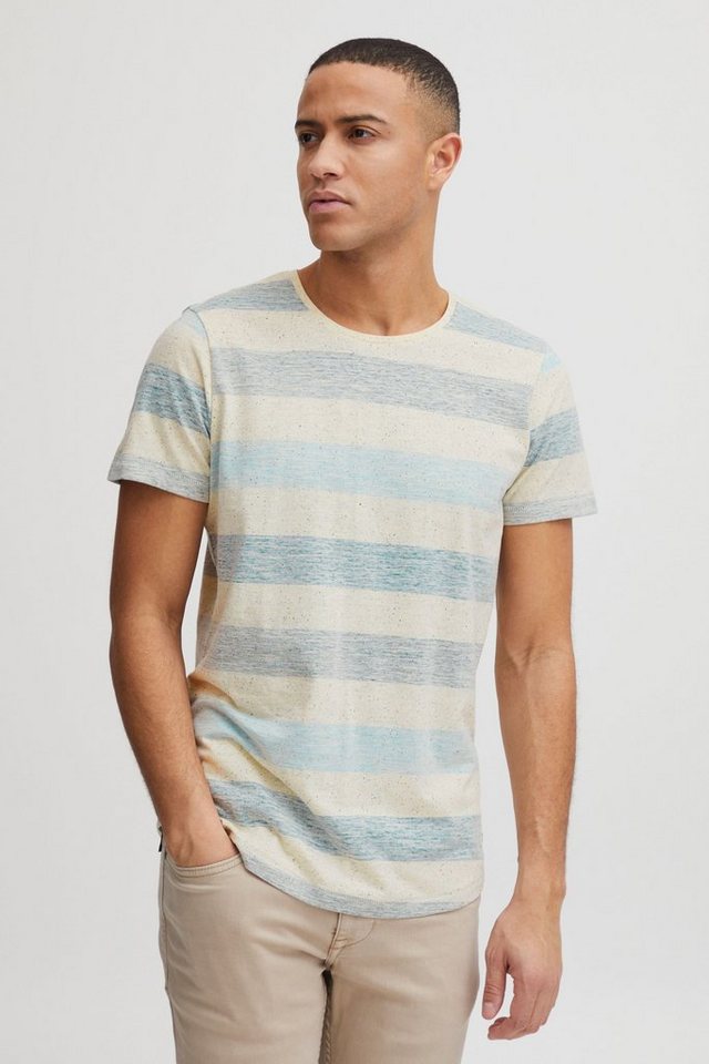 Blend Rundhalsshirt BHEfkin Kurzarmshirt mit Inside-Out Print in Streifenoptik von Blend