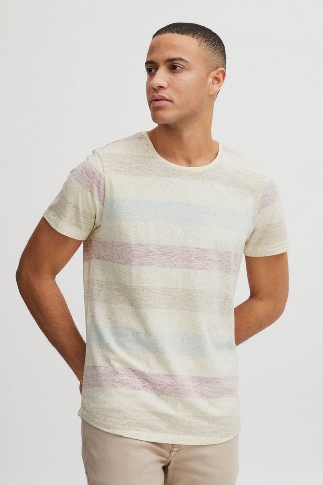 Blend Rundhalsshirt BHEfkin Kurzarmshirt mit Inside-Out Print in Streifenoptik von Blend