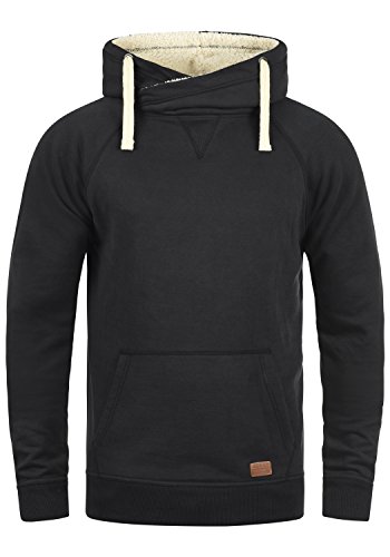 Blend Sales Teddy Herren Winter Pullover Kapuzenpullover Hoodie Sweatshirt mit Teddy-Futter, Größe:M, Farbe:Black Teddy (75123) von b BLEND