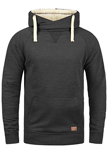 Blend Sales Teddy Herren Winter Pullover Kapuzenpullover Hoodie Sweatshirt mit Teddy-Futter, Größe:L, Farbe:Charcoal Mix Teddy (75124) von b BLEND