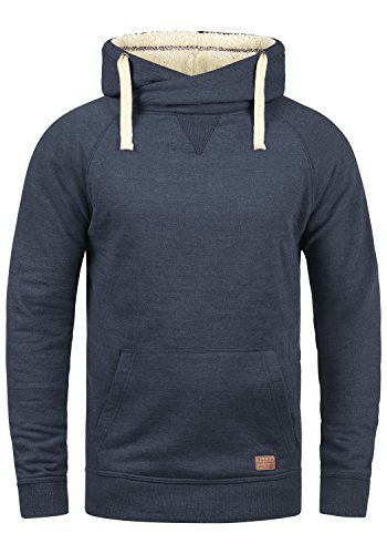 Blend Sales Teddy Herren Winter Pullover Kapuzenpullover Hoodie Sweatshirt mit Teddy-Futter, Größe:M, Farbe:Navy Teddy (74653) von b BLEND