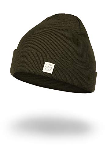 Blend Scam Herren Wintermütze Beanie Mütze Unisex Mit Logobadge, Größe:ONE Size, Farbe:Forest Night Green (77220) von b BLEND