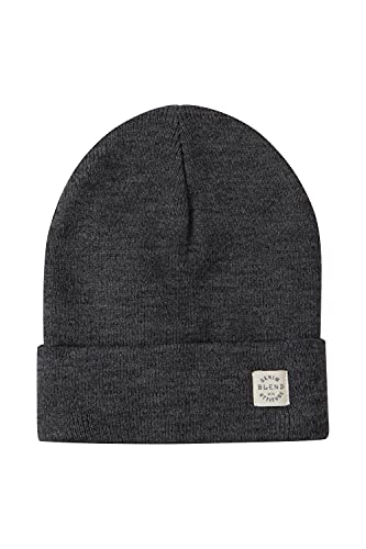 Blend Scam Herren Wintermütze Beanie Mütze Unisex mit Logobadge, Größe:ONE, Farbe:Charcoal (70818) von b BLEND