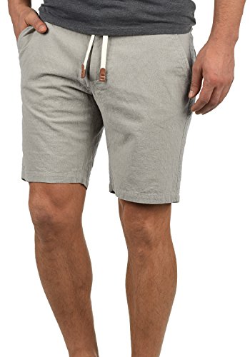 Blend Serge Herren Chino Shorts Bermuda Kurze Hose Mit Rauten-Muster Und Kordel-Gürtel Aus 100% Baumwolle Regular Fit, Größe:XXL, Farbe:Granite (70147) von b BLEND