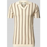 Blend Slim Fit Poloshirt mit gerippten Abschlüssen Modell 'BHAMOS' in Sand, Größe 3XL von Blend