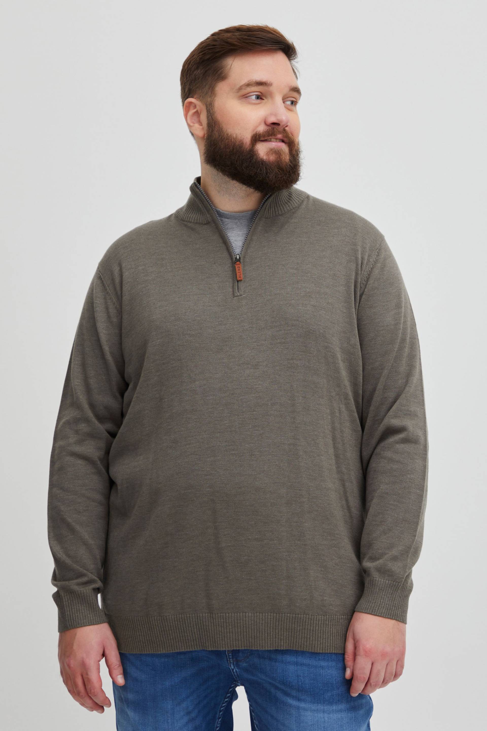 Blend Strickpullover "BHRobin Big & Tall" Strickpullover mit Leder-Patch von Blend