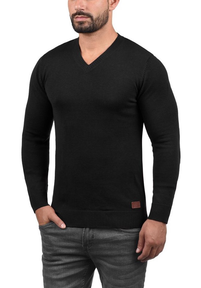 Blend Strickpullover BHLasse Feinstrickpullover mit aufgestickten Ellenbogenpatches von Blend